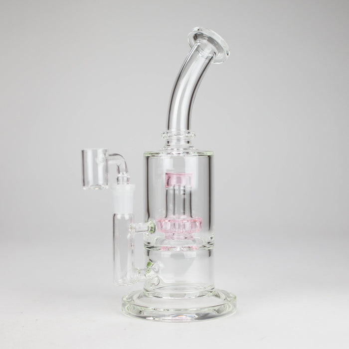9" 2-in-1 Color accented Glass Dag Rig with Percolator | Jupiter Grass