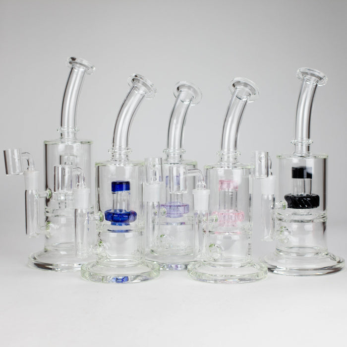9" 2-in-1 Color accented Glass Dag Rig with Percolator | Jupiter Grass