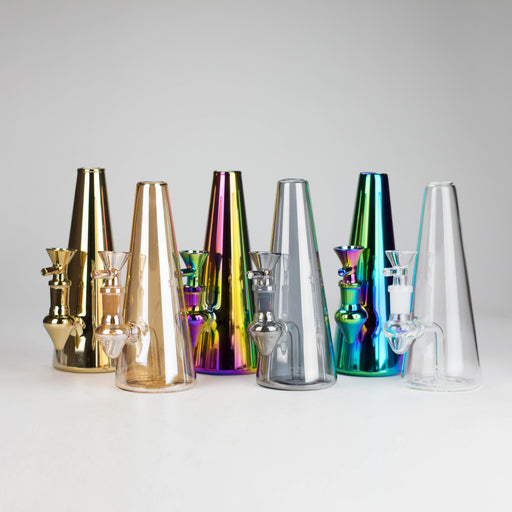 7" Solid Color Electroplate Glass Bong | Jupiter Grass