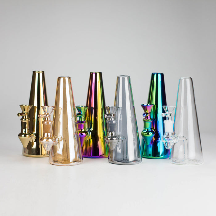 7" Solid Color Electroplate Glass Bong | Jupiter Grass
