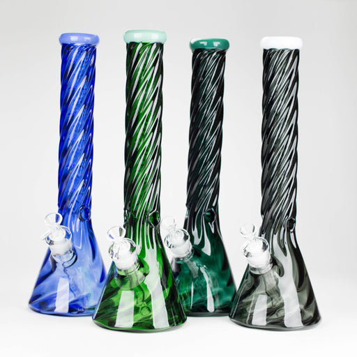 Genie | 16" 9mm Twist Glass Beaker Bong [HH1125] | Jupiter Grass