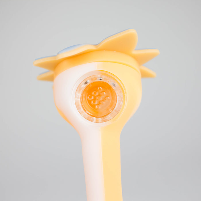 4.5" Cartoon Silicone Hand Pipe with Glass Bowl [H58] | Jupiter Grass