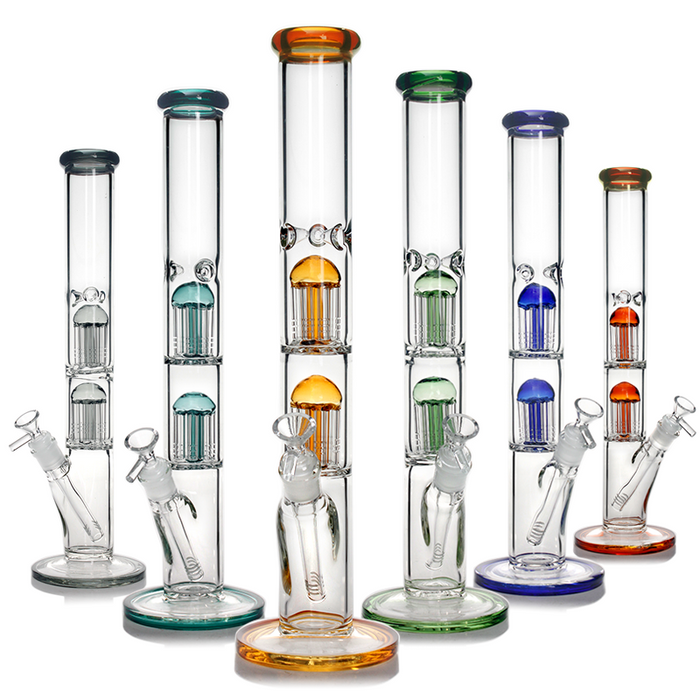 16.7" Double Tree Arm Perc Bong | Jupiter Grass