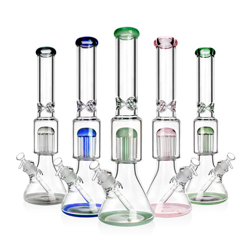 17.5" 9mm 12 Tree Arm Perc Beaker Bong | Jupiter Grass