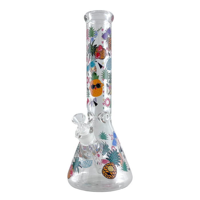 14" Glass Beaker Bong – 7mm Thick with Sticker Art Designs | Jupiter Grass