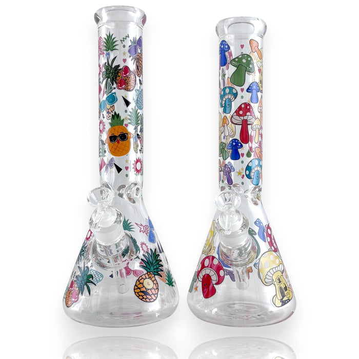 14" Glass Beaker Bong – 7mm Thick with Sticker Art Designs | Jupiter Grass