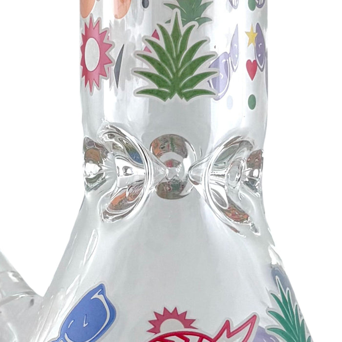 14" Glass Beaker Bong – 7mm Thick with Sticker Art Designs | Jupiter Grass