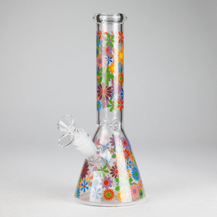 10″ Flower Design Glass Beaker Bong | Jupiter Grass