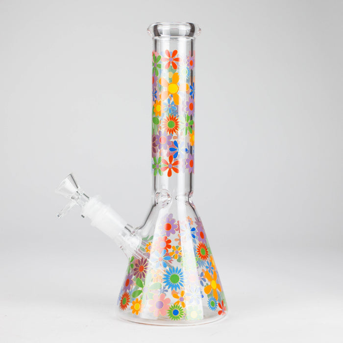 10″ Flower Design Glass Beaker Bong | Jupiter Grass
