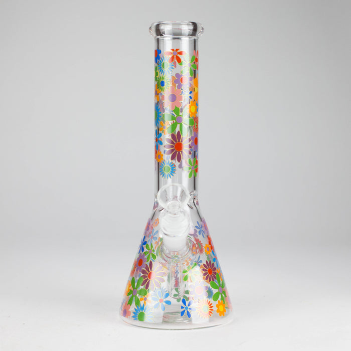 10″ Flower Design Glass Beaker Bong | Jupiter Grass