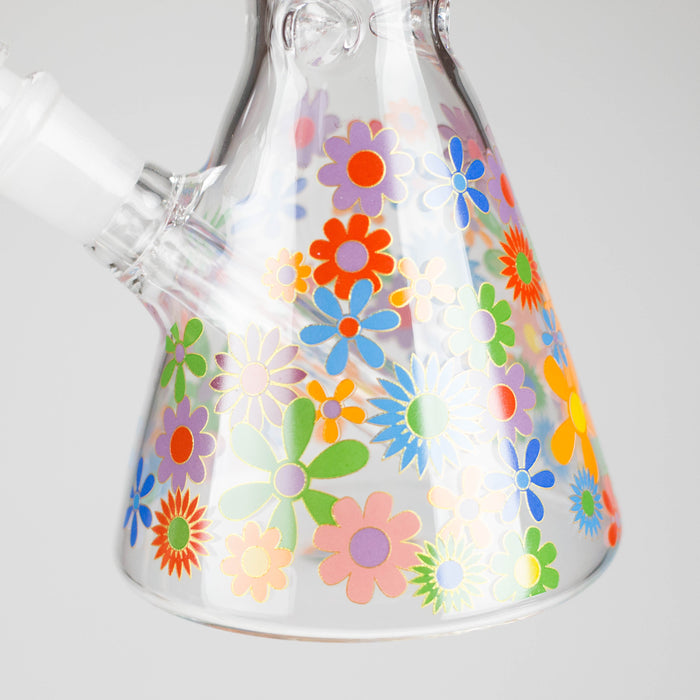 10″ Flower Design Glass Beaker Bong | Jupiter Grass