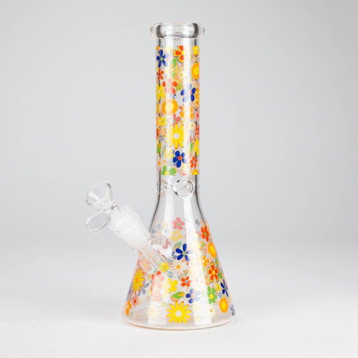 10″ Flower Design Glass Beaker Bong | Jupiter Grass