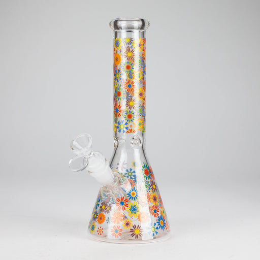 10″ Flower Design Glass Beaker Bong | Jupiter Grass