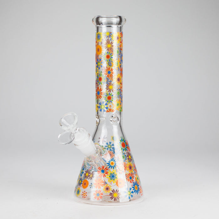 10″ Flower Design Glass Beaker Bong | Jupiter Grass