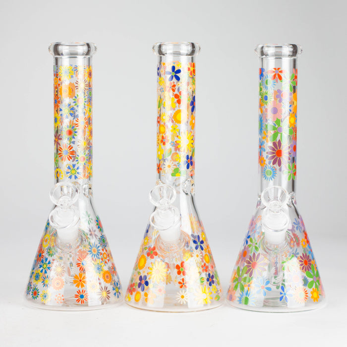 10″ Flower Design Glass Beaker Bong | Jupiter Grass