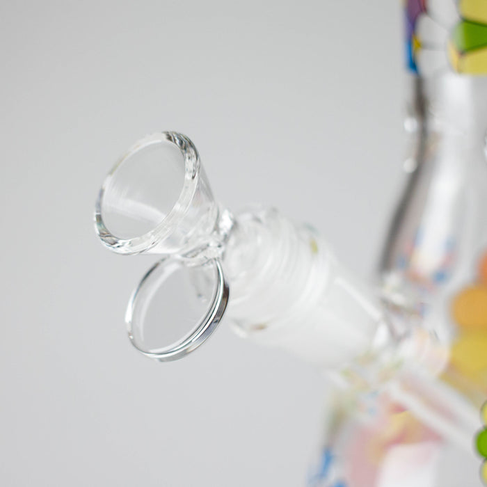 10″ Smile Flower Design Glass Beaker Bong | Jupiter Grass