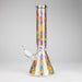 14″ 7mm Glass Beaker Bong with Assorted Flower Design & Ice Catcher | Jupiter Grass