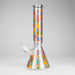 14″ 7mm Glass Beaker Bong with Assorted Flower Design & Ice Catcher | Jupiter Grass