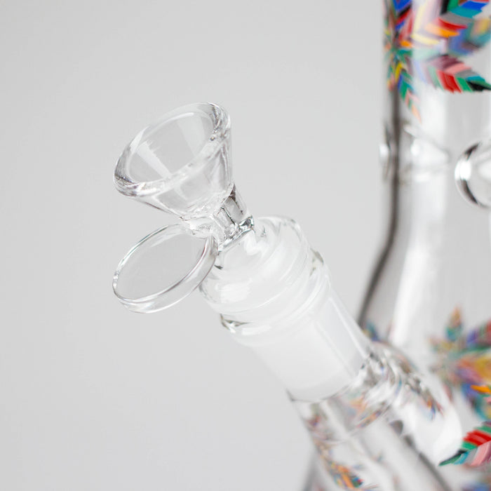 10" Leaves Design Glass Beaker Bong | Jupiter Grass