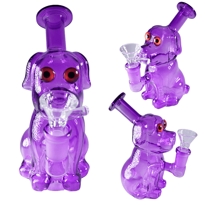 5" Dog-Themed Water Pipe with 14mm Glass Bowl