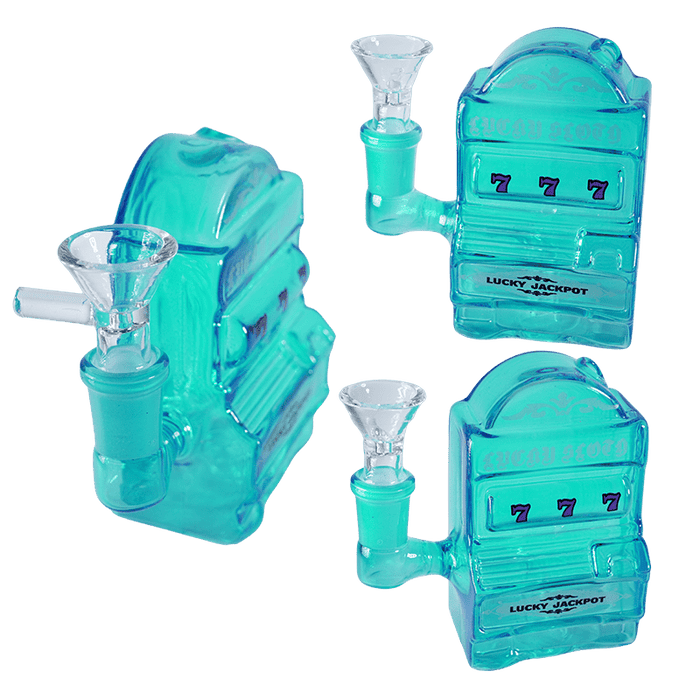 4" Lucky Jackpot Mini Water Pipe with 14mm Glass Bowl Blue