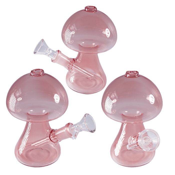 5" Mushroom Design Water Pipe Pink