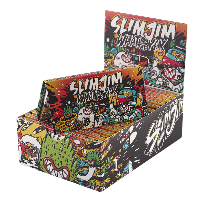 Slimjim X What The Yak - Rolling Paper + Tips & Grinder + Tray Pack (Box of 16) | Jupiter Grass