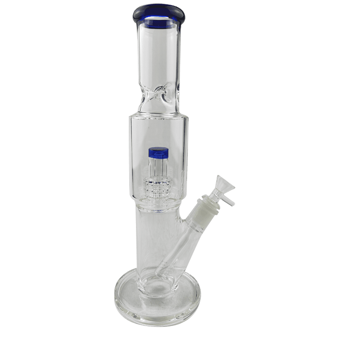 12″ Straight Tube Glass Bong Tire Percolator with Inline Ash Catcher (C2245) | Jupiter Grass