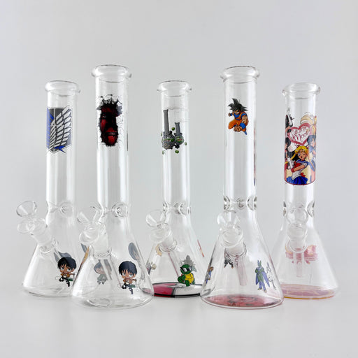 12" Anime-Themed Beaker Bongs – 4mm Thick Glass | Jupiter Grass
