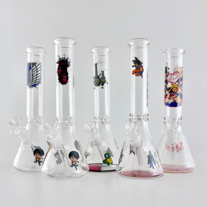 12" Anime-Themed Beaker Bongs – 4mm Thick Glass | Jupiter Grass