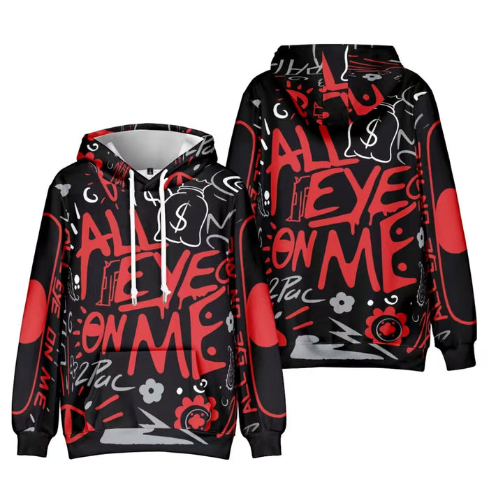 “All Eye On Me” Graphic Hoodie - Black & Red | Jupiter Grass