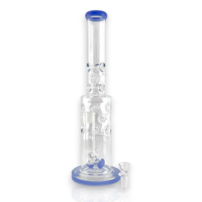 16" Straight Shooter Water Pipe with Screw Percolators - Celeste