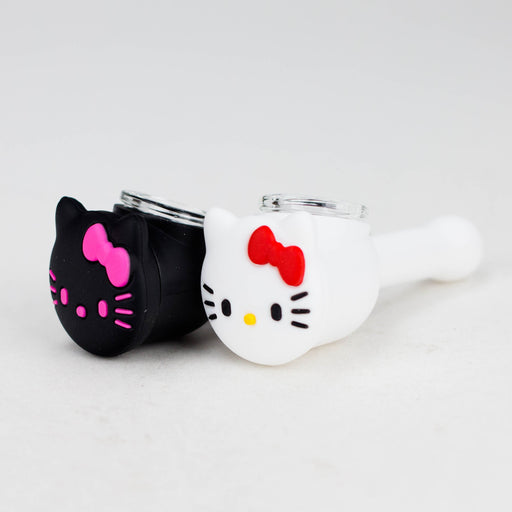 4" Kitty Design Silicon and Glass pipe | Jupiter Grass