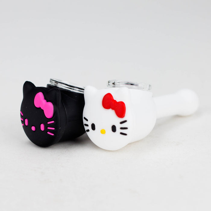 4" Kitty Design Silicon and Glass pipe | Jupiter Grass