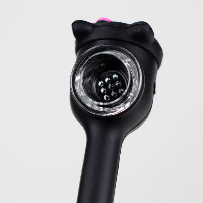 4" Kitty Design Silicon and Glass pipe | Jupiter Grass