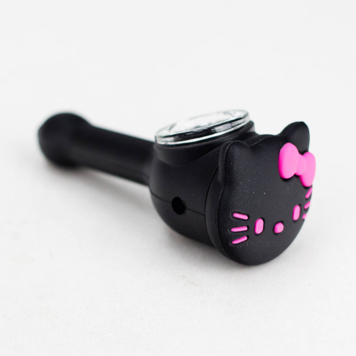 4" Kitty Design Silicon and Glass pipe | Jupiter Grass