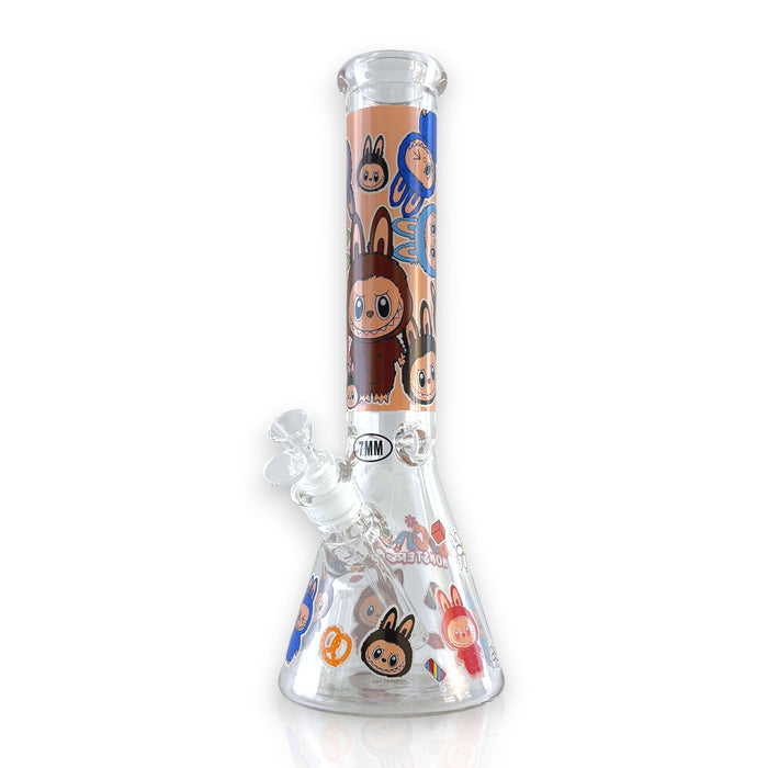 14" 7MM “Cute Monster Crew” Heavy-Duty Beaker Water Pipe | Jupiter Grass