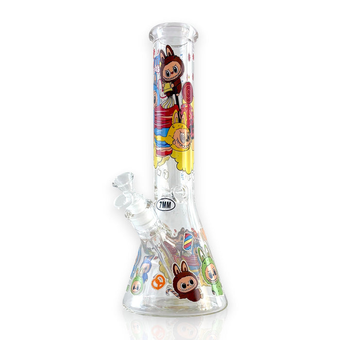 14" 7MM “Cute Monster Crew” Heavy-Duty Beaker Water Pipe | Jupiter Grass