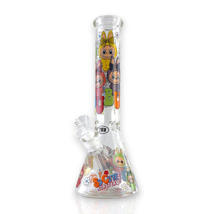 14" 7MM “Cute Monster Crew” Heavy-Duty Beaker Water Pipe | Jupiter Grass