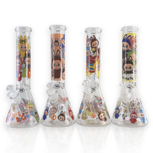 14" 7MM “Cute Monster Crew” Heavy-Duty Beaker Water Pipe | Jupiter Grass