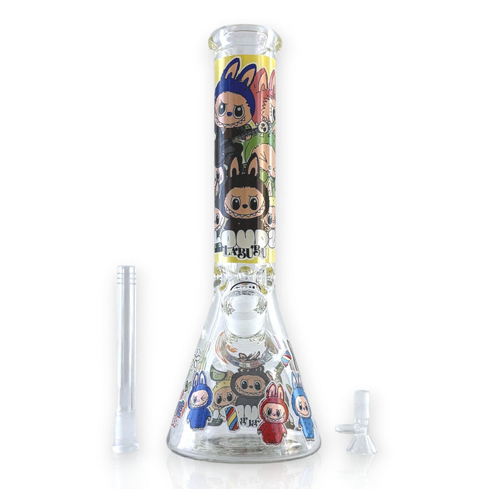 14" 7MM “Cute Monster Crew” Heavy-Duty Beaker Water Pipe | Jupiter Grass