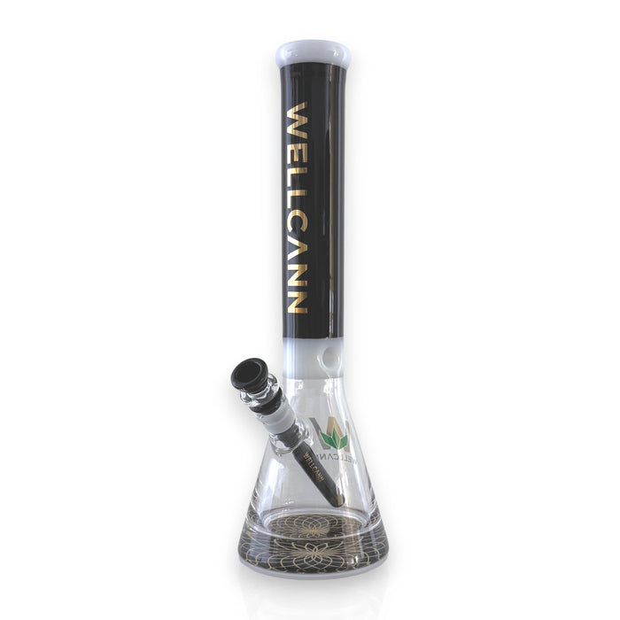 Wellcann | 16" Heavy-Duty 7MM Beaker Water Pipe – Extra Thick Base-Black | Jupiter Grass