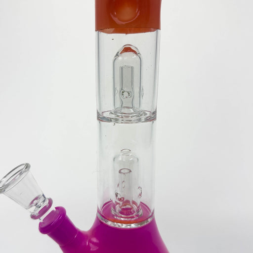 12" Dual Percolator Glass Bong – Gradient Finish, Assorted Colors | Jupiter Grass
