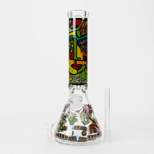 14" 7mm Glass Bong With Abstract Art Design | Jupiter Grass