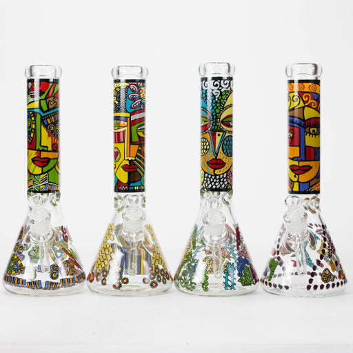 14" 7mm Glass Bong With Abstract Art Design | Jupiter Grass