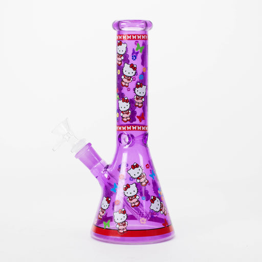 10" Glass Beaker Bong With New Kitty Design | Jupiter Grass