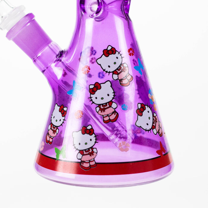 10" Glass Beaker Bong With New Kitty Design | Jupiter Grass