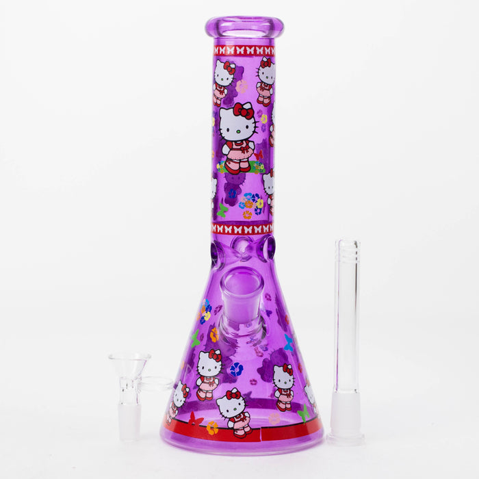 10" Glass Beaker Bong With New Kitty Design | Jupiter Grass