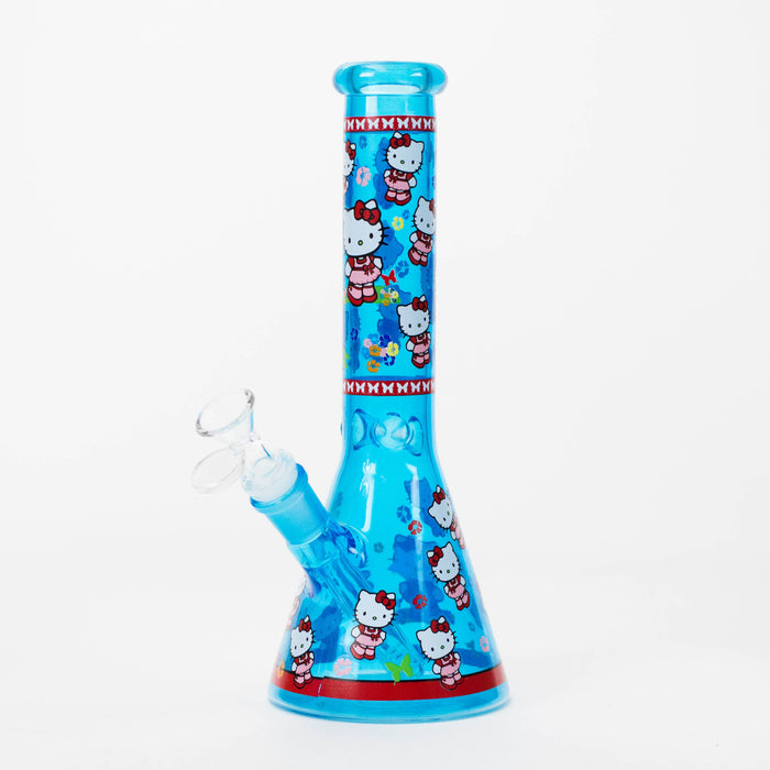 10" Glass Beaker Bong With New Kitty Design | Jupiter Grass