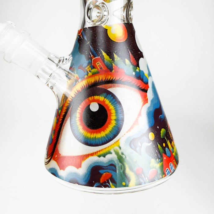 10" Eyes Design Glass Beaker Water Pipe
